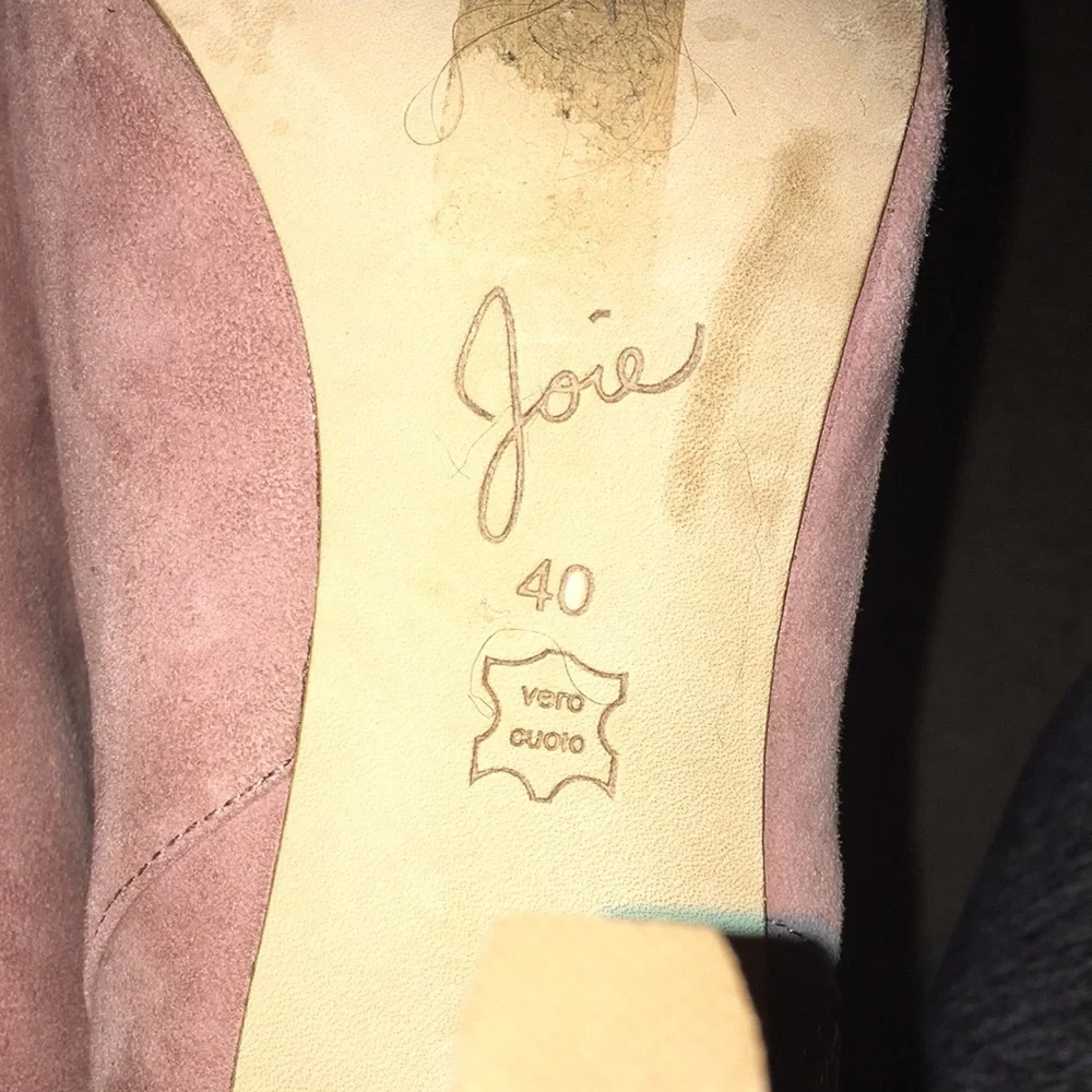 JOIE REAL SUEDE BLUSH COLOR PEEP TOE LEATHER SOLED EUC BOOTIES WORN 1x size eu40 - Picture 12 of 13